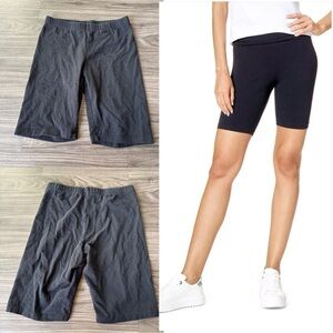 EAG Black Womens Biker Shorts Athleisure Workout 8 inch